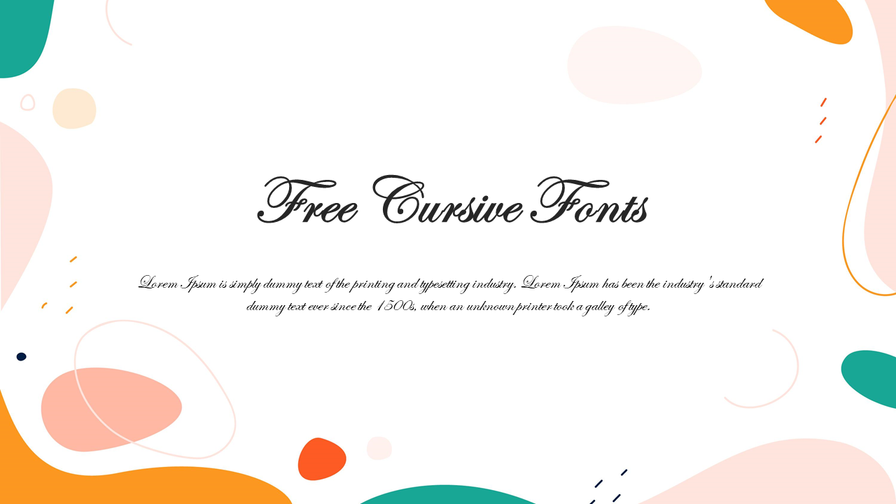 Free - Editable Cursive Fonts PowerPoint Template and Google Slide